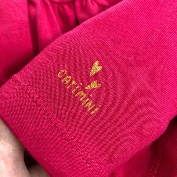 Catimini shirt magenta pink long sleeve embroidered bunny collar size 12 months - Picture 6 of 8
